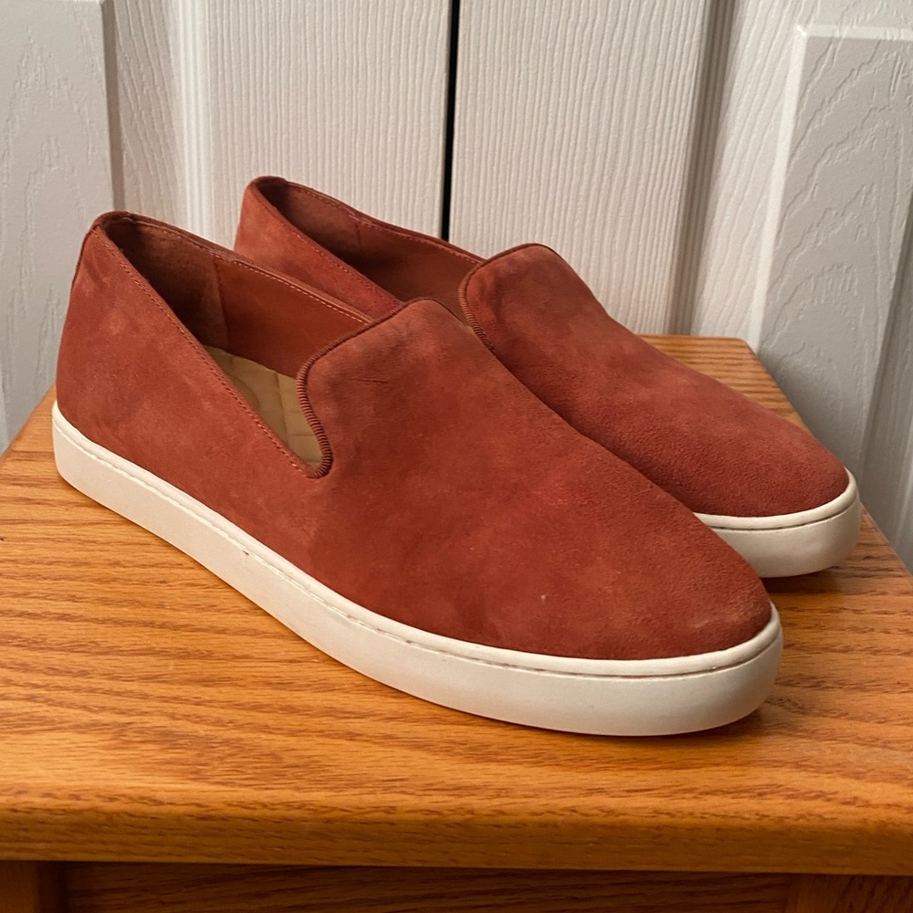 Birdies Suede Slip-On Flats in Rust